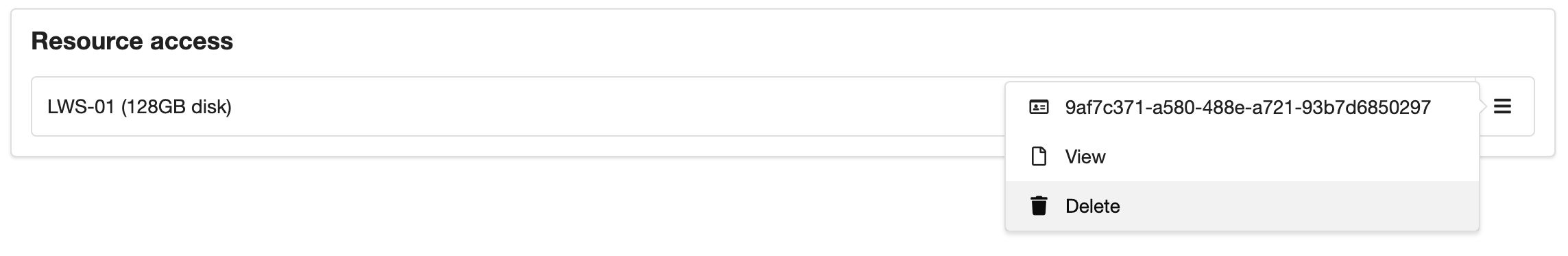 Delete resource access