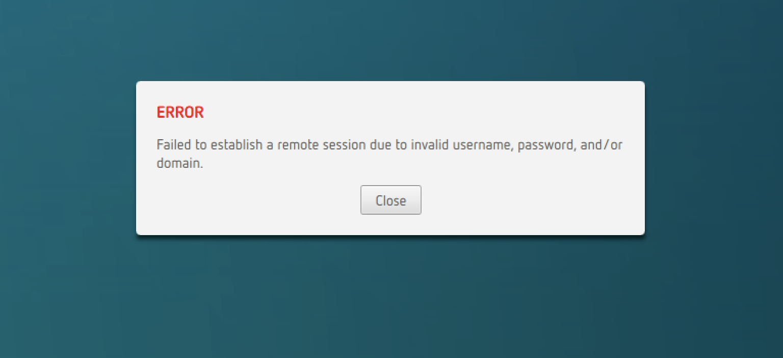 No local account on workstation