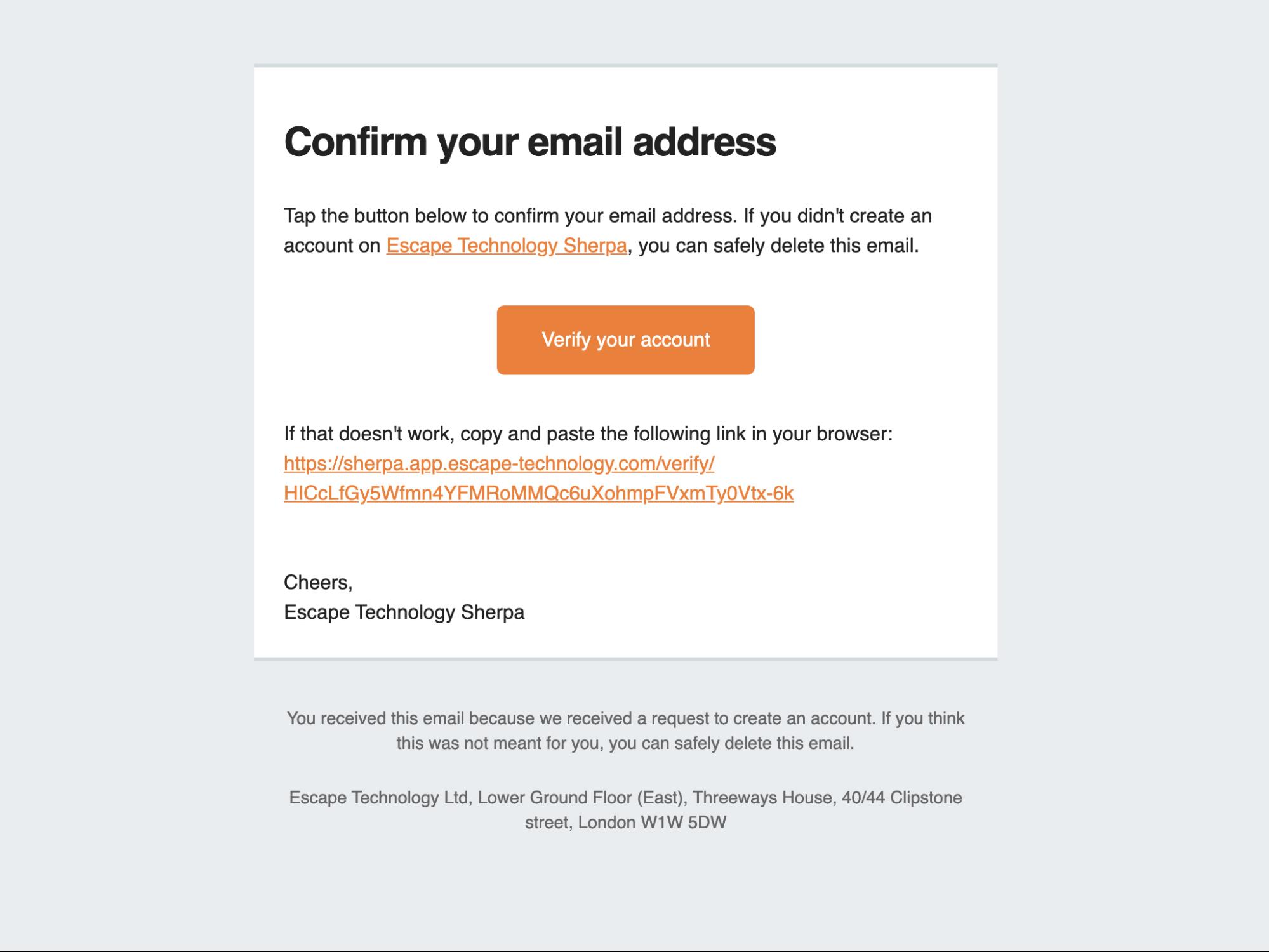 Verify your account email